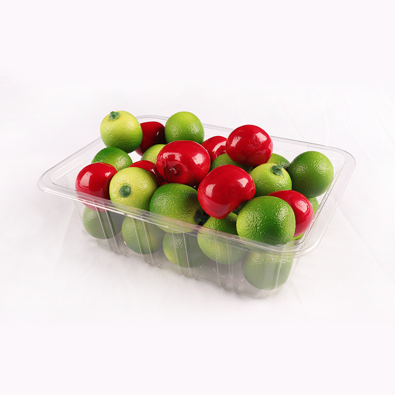 Caja de embalaje desechable sin tapa, caja transparente para cortar frutas 2116, bandeja para frutas, embalaje especial reforzado para alimentos frescos para fruterías.