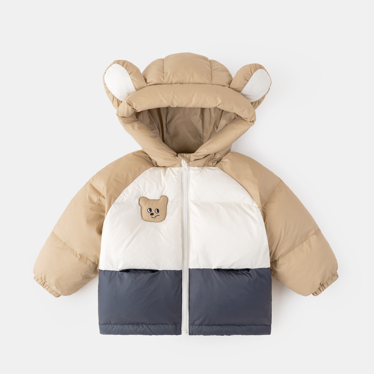 [Nuevo estándar nacional] Chaqueta de plumón de tres pruebas para niños, ropa de invierno para niños, chaqueta de plumón de pato para niñas, top con capucha para bebés