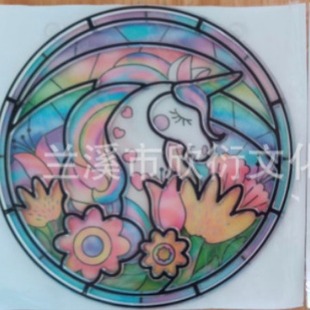 Children's fun graffiti painting painted toys handmade fun graffiti painting transparent film pigment wind chime film painting