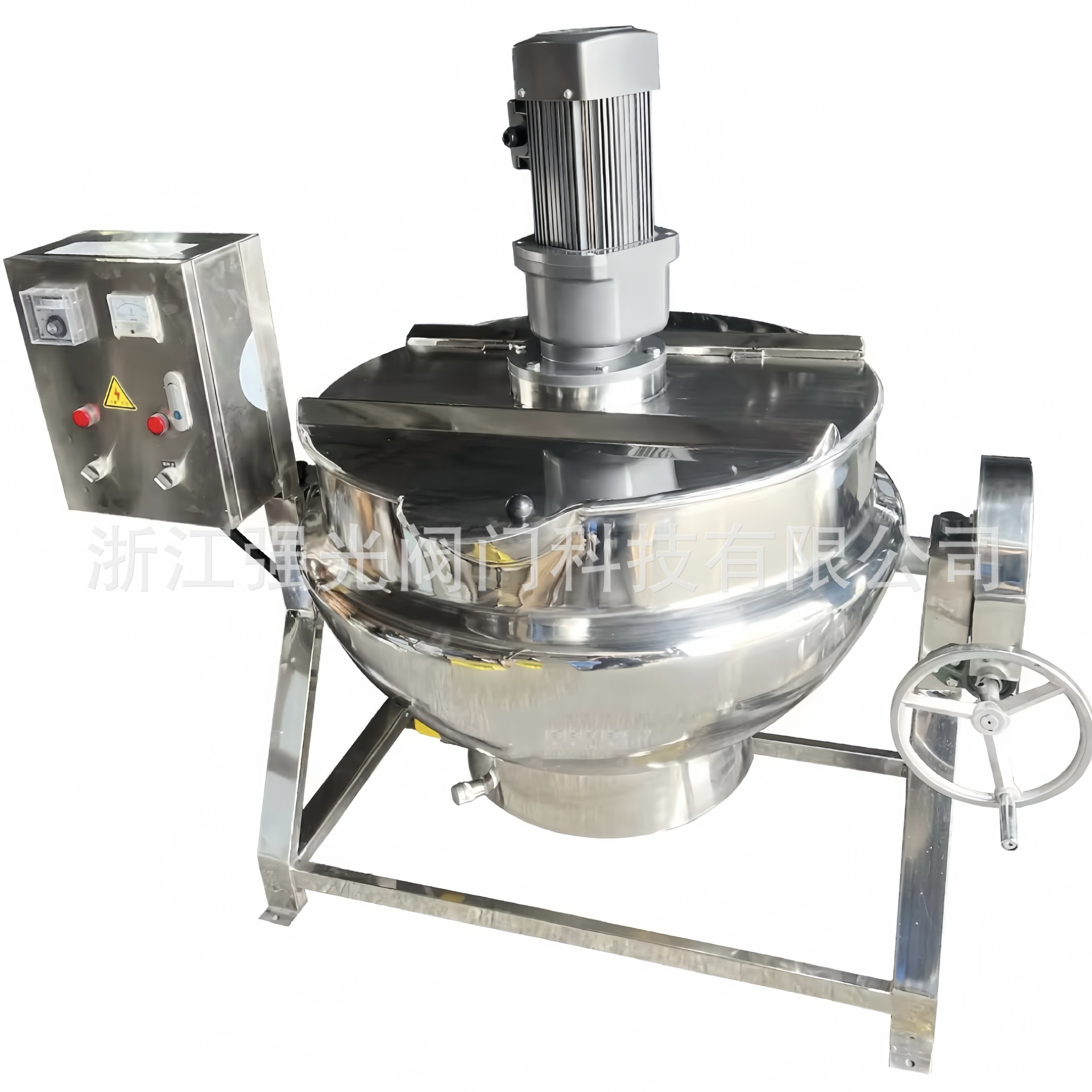 高粘度馅料炒制食品级不锈钢电加热带搅拌可倾式球形夹层锅