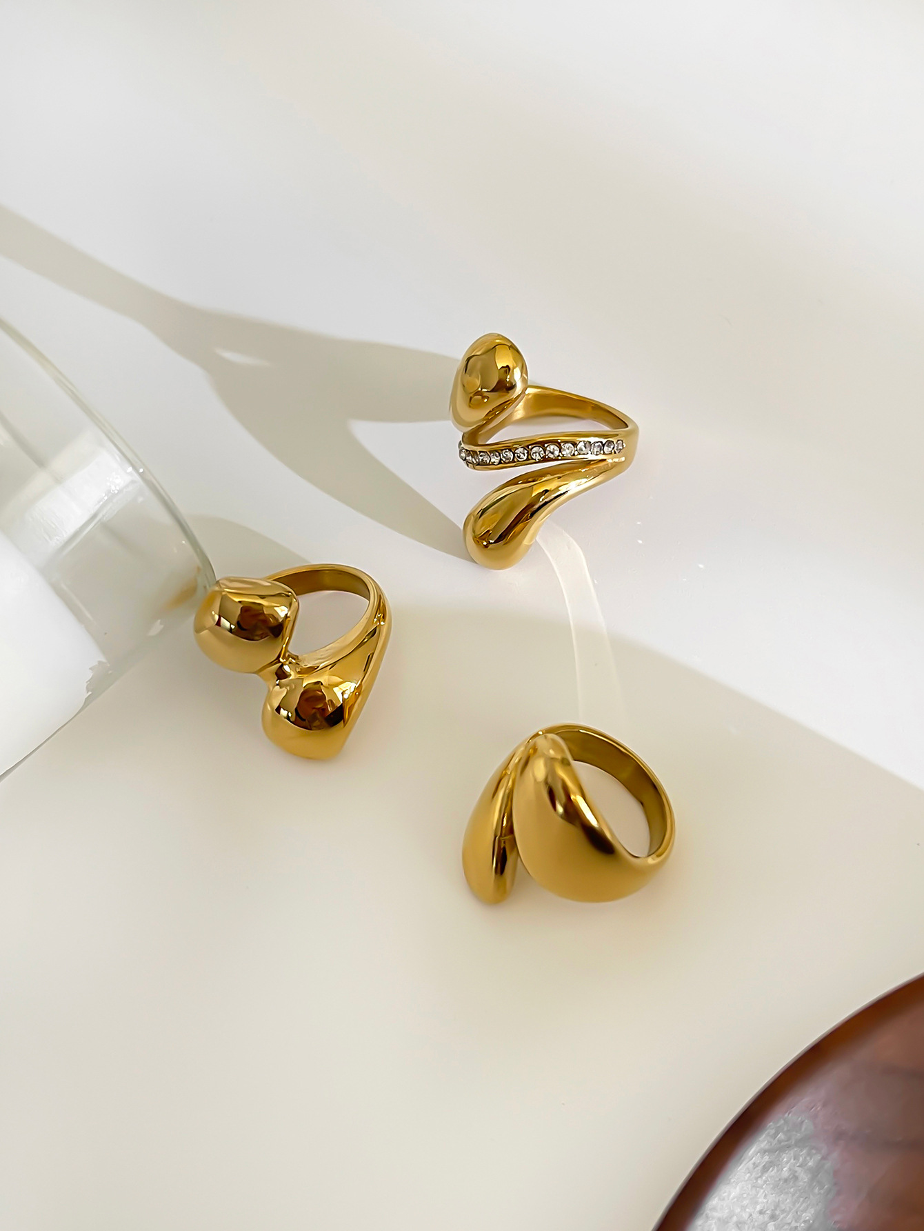 Women's Gender Wholesale Jewelry Simple Style Classic Style Solid Color 304 Stainless Steel Irregular Plating Stainless Steel Rings