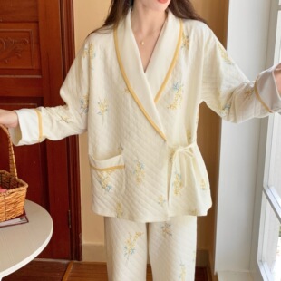 In stock [88025] Autumn and Winter Chinese Han Clothing pure cotton air cotton confinement clothing landscape painting ink quilted nursing clothing