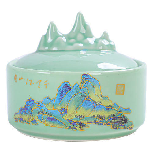 Wholesale ceramic non-drying ink pool multi-functional hot pot ink inkstone with lid ink bowl millstone four treasures of study calligraphy supplies