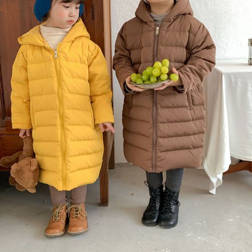 童装韩版冬季新款儿童轻薄羽绒服男女童宝宝中长款连帽90白鸭绒潮