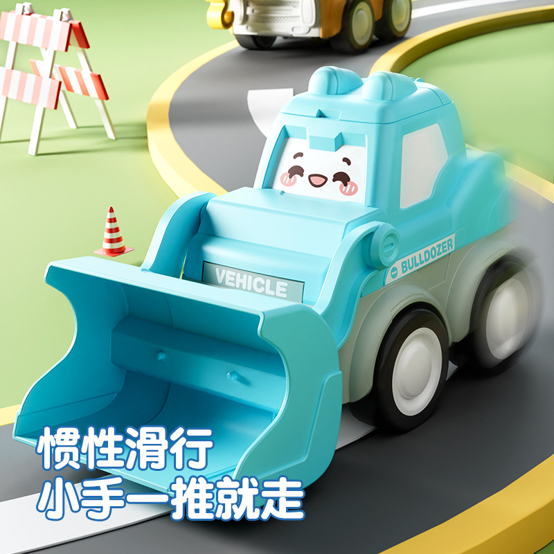 Gran tamaño de dibujos animados inercia vehículo de ingeniería excavadora grúa camión de carga niños inercia 0 - 3 años juguetes