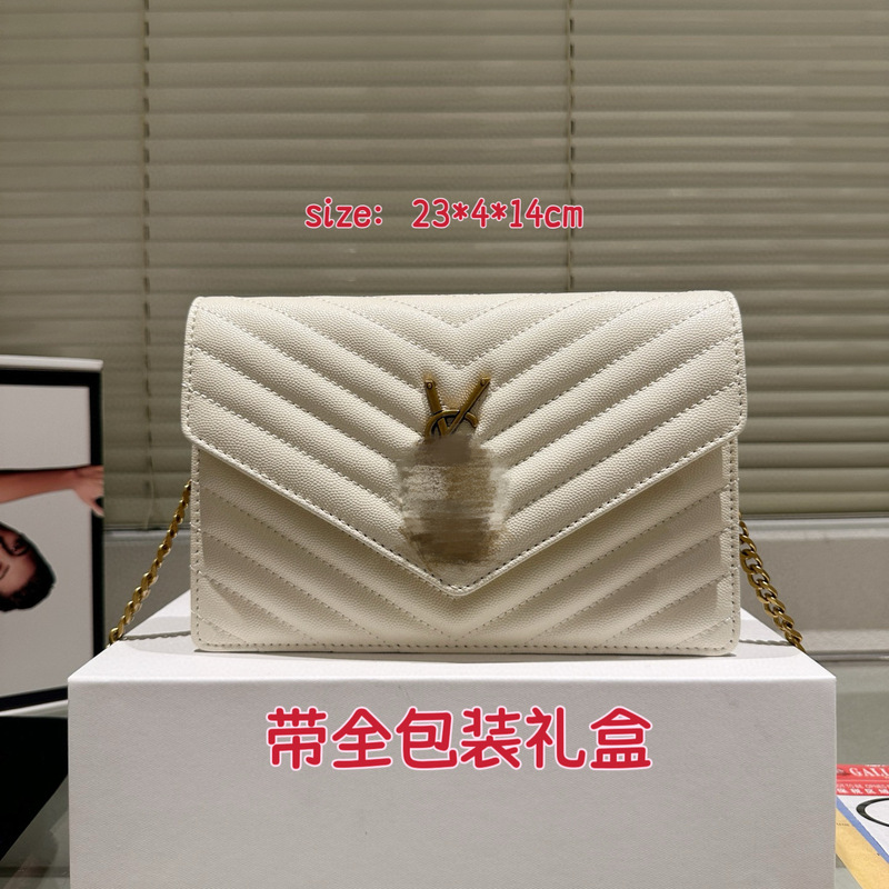 杨树林包包专柜牛皮斜挎包高级百搭信封包链条单肩腋下包时尚女包|undefined