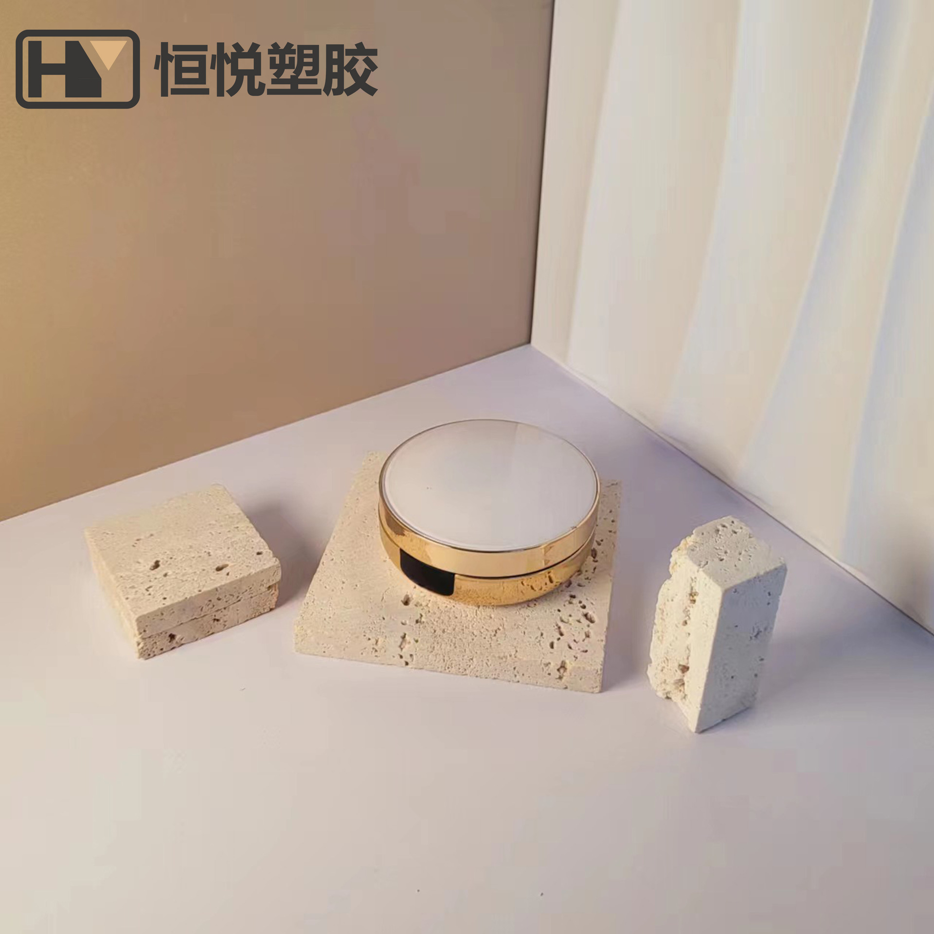15g气垫盒空盒制品圆弧形按钮式气垫盒BB霜CC霜隔离霜盒包材