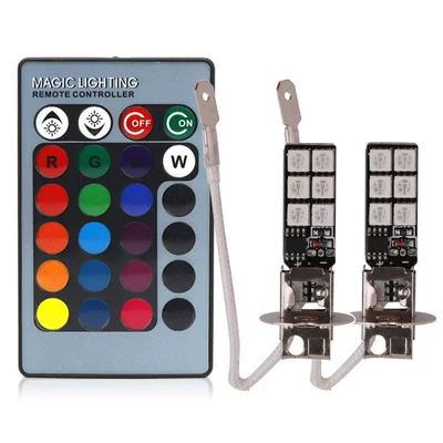 Car Led Colorful Fog Lights Fog lamp - 12-lights-1-remote-control-h3-one-pair-colorful