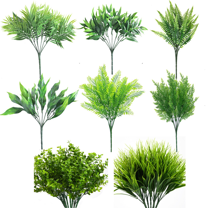 A Variety of Simulated Plants with 7 Strands of Simulated Persian Ferns, Eucalyptus Fences, Plastic Green Leaves, Plastic Green Plants A Variety of Simulated Plants with 7 Strands of Simulated Persian Ferns, Eucalyptus Fences, Plastic Green Leaves, Plastic Green Plants