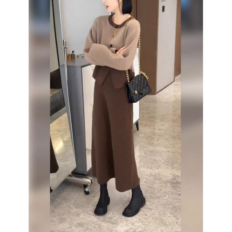 7589美拉德穿搭高级感流行漂亮气质半身裙两件套装2025新款女秋季|undefined