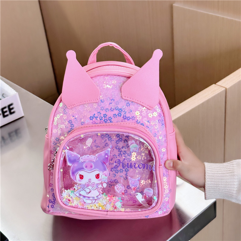 Estilo coreano ins lentejuelas niños mochila princesa mini mochila niñas moda lindo arco bebé mochila