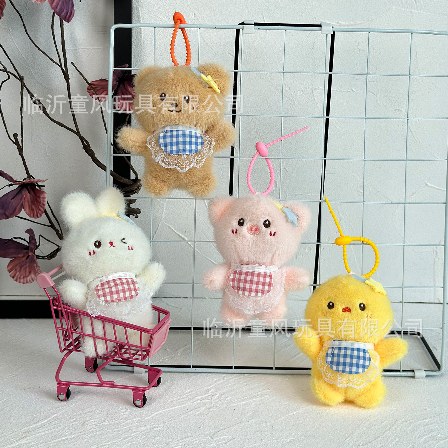 Vestimenta de celebridades de Internet de 8 pulgadas, mezclilla, oso de mantequilla, peluche, babero, muñeca de oso Lena, muñeca de agarre de oso