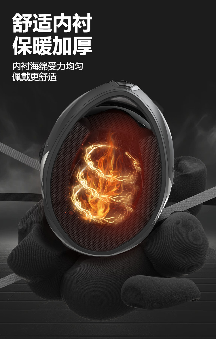 Foreign Trade Electric Vehicle Helmet for Men, All-Season Motorcycle Full-Face Helmet, Women's Winter Warm Riding Helmet with Dual Mirrors