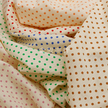 春夏爆款4mm小波点几何印花纯棉面料 童装上衣连衣裙洗水提花布