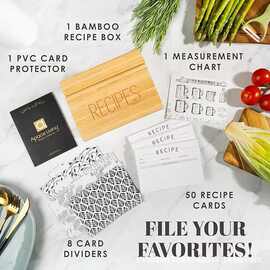 跨境实木展示盒简约通用杂物收纳盒木质食谱卡片收纳盒餐厅食谱盒