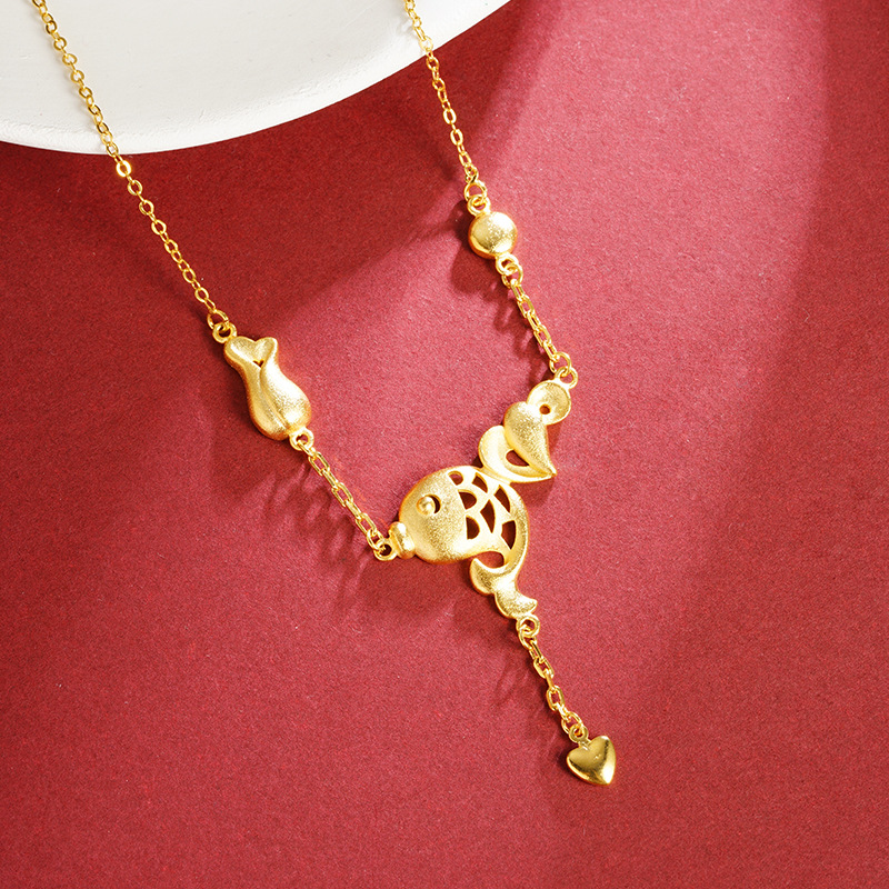 Collar de oro de arena de Vietnam, más de una pequeña carpa, artículos de amor, joyería de moda, fuente de Yiwu.
