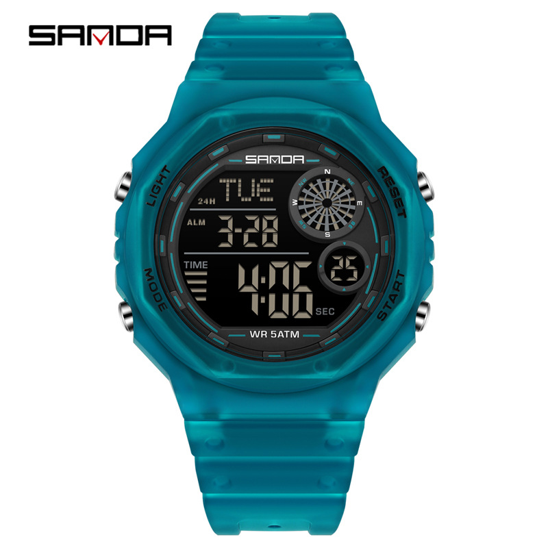 Sanda SANDA reloj electrónico deportivo al aire libre impermeable luz nocturna reloj de despertador de estudiantes de secundaria