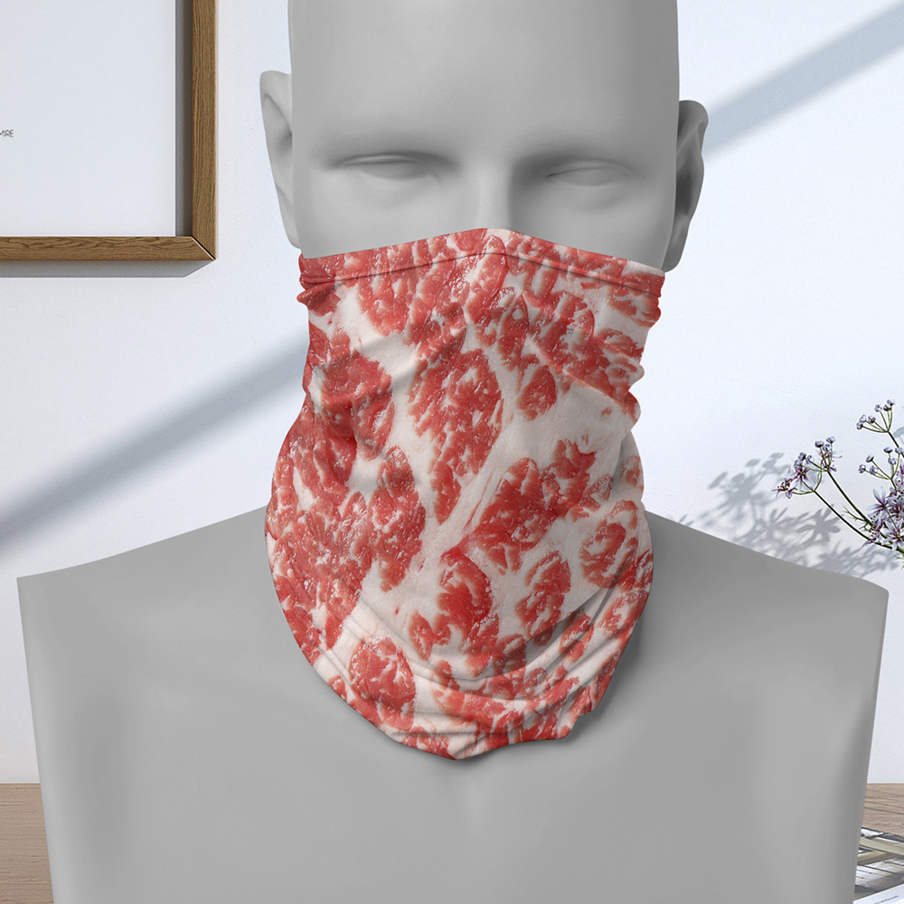 Sliced meat texture changeable magic mask head scarf custom outdoor riding windproof sunscreen scarf