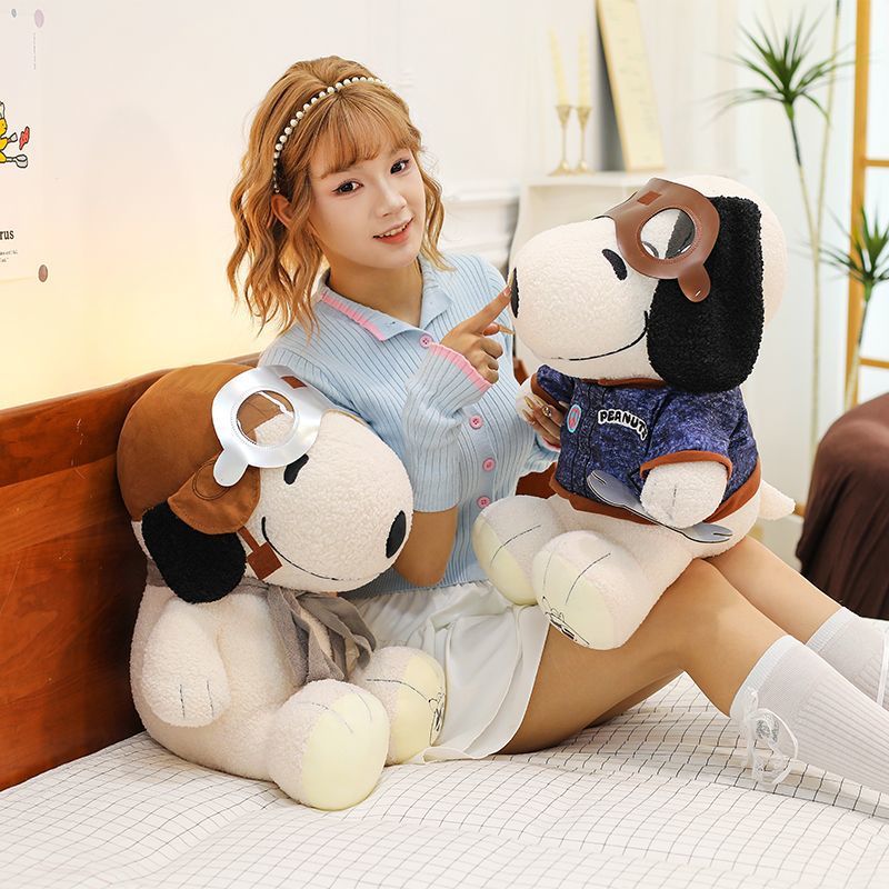 2025 nuevo lindo muñeco Snoopy muñeca muñeca de peluche piloto de mantenimiento regalo de cumpleaños para niños y niñas