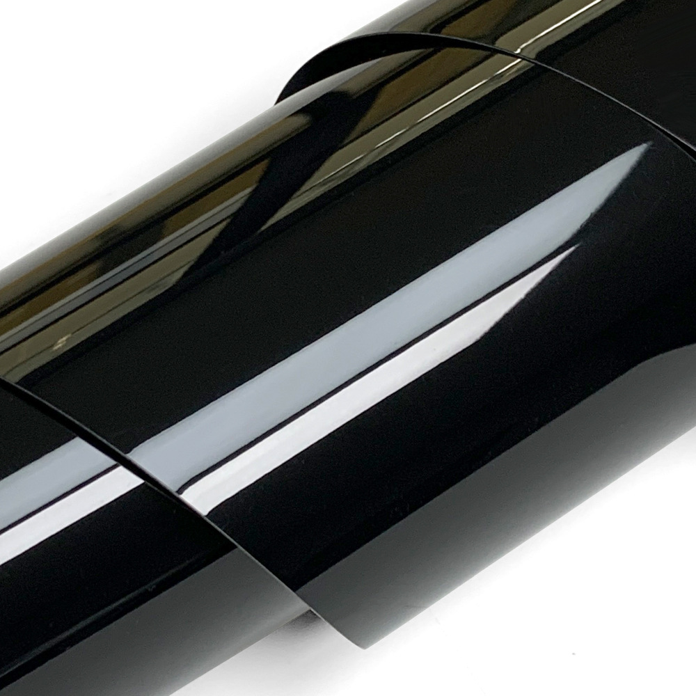 Cross-border bestseller black PET piano black film, glossy black car color change film, 3m5m easy to cut and removable