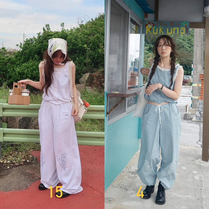 Now the New 2026 Summer Collection from Korean Designer Fl*Tta Includes a Sleeveless Lace Shirt + Casual Pants with Lily Embroidery