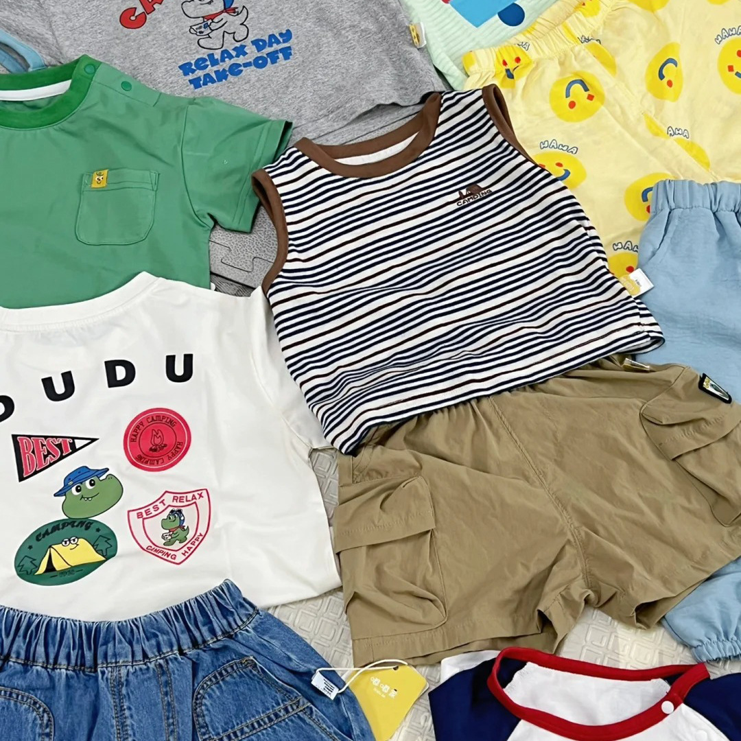 【Stylish Outfit】Dudu's Baby Tank Top Summer Outfit Boy Short Sleeve Shorts Baby Clothes Summer T-Shirt New