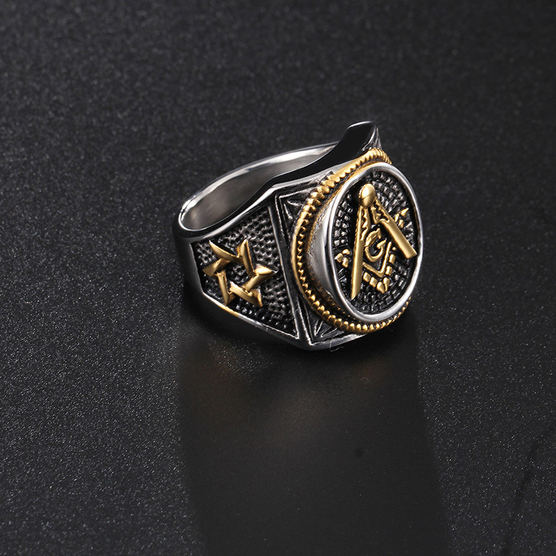 Punk Letter Titanium Steel Plating Men's Rings display picture 6