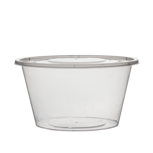 One-time takeout packaging box, round plastic bowl, food-grade, suitable for ice jelly, cold skin, fruit salad, porridge bowl