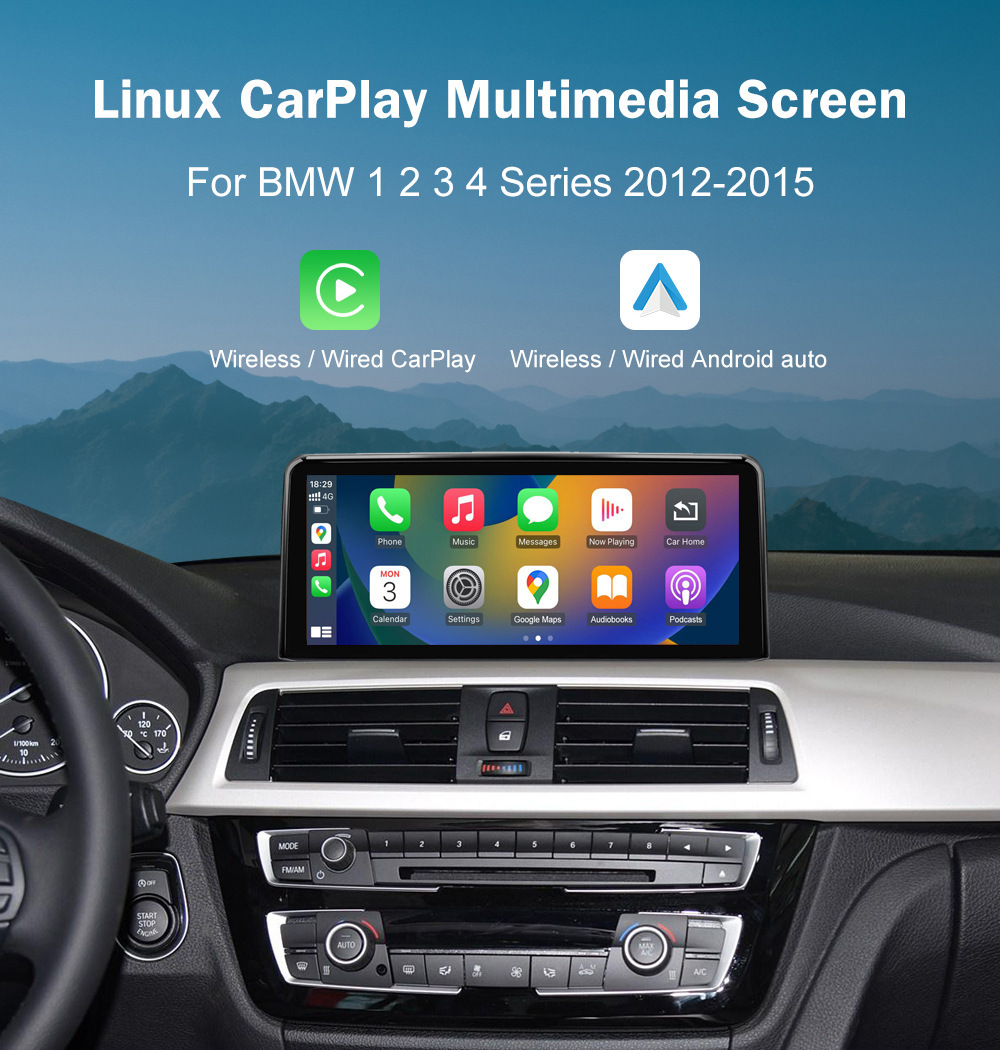 10.25" Car Navigation Screen with Wireless Carplay Suitable for 1/2/3/4 Series Nbt Player Linux System