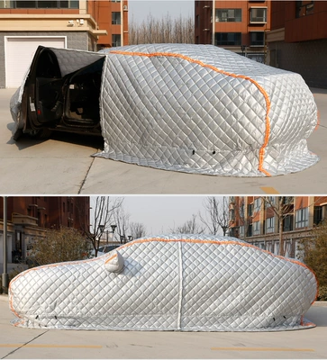 Thickened Winter Car Cover for Northeast, Warm and Frost-Proof Protective Car Cover (Car clothing) - custom-made-silver-gray