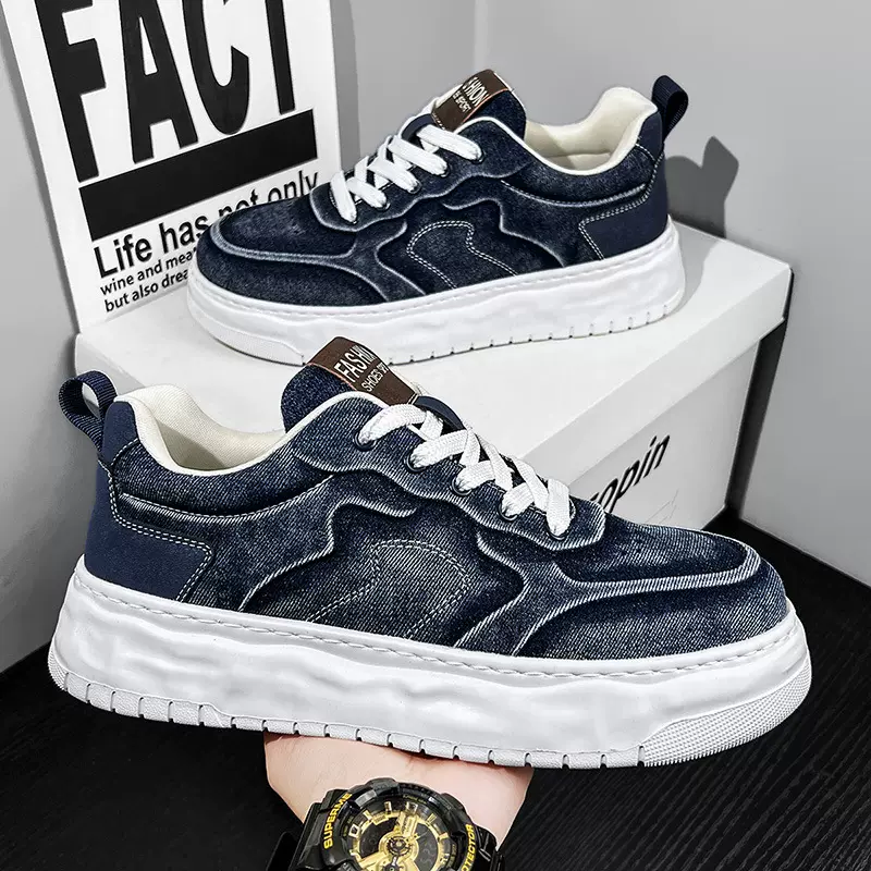 跨境新款男鞋子潮小众设计港风帆布鞋水洗布男透气休闲板鞋小脏鞋