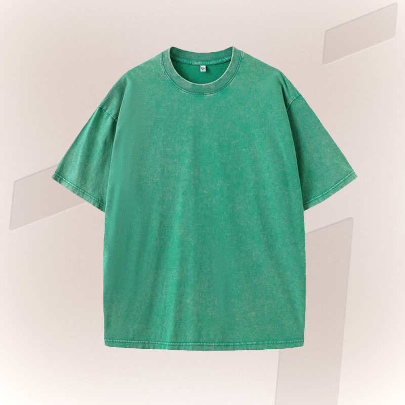 Verano nuevo producto pesado 270G retro lavado y desgastado camiseta de manga corta para hombre de algodón suelto camiseta de batik retro para hombre