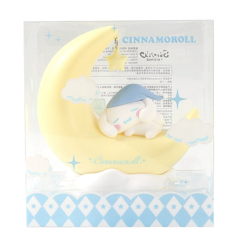 LED Night Light Ornament Sanrio, moon-shaped cute characters, glowing bedside gift
