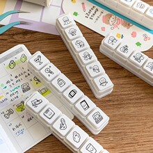 卓大王【阿卓六联印章】日常手帐小图案打卡追星天气课程活动按键