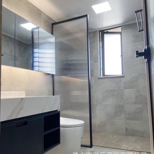 Hotel Hotel Batch Engineering Shower Room Arc Fan Sliding Door Sliding Door Simple Bathroom Partition Integral Steel Glass
