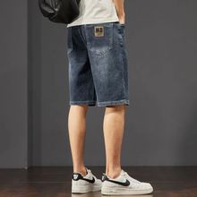 夏季薄款牛仔短裤男士2025新款潮牌宽松五分裤百搭休闲弹力牛仔裤