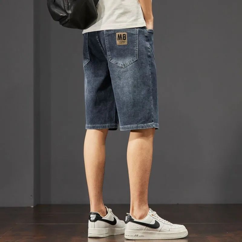 Summer Thin Denim Shorts for Men 2025 New Trendy Brand Loose Fit Versatile Casual Stretch Denim Shorts