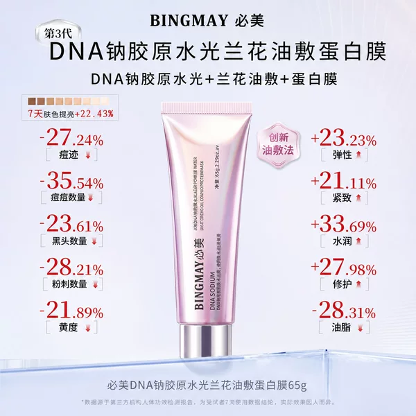 TikTok Bestseller DNA Sodium Collagen Powder Light-Infusing Orchid Oil Protein Mask 3.0 Moisturizing and Skin-Softening Application Mask
