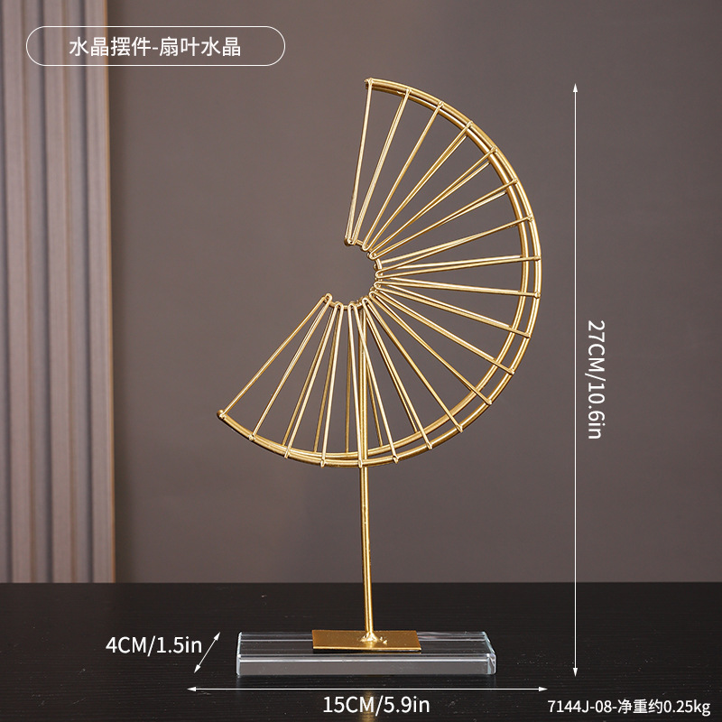 7144J-08 - 크리스탈 장식품 - 부채꼴 크리스탈