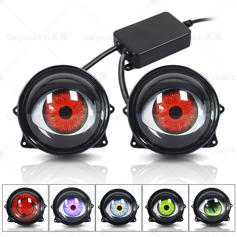 Transfronterizo nuevo dinámico LED automóvil faro 3 pulgadas diabólico ojo LED lámpara de ojo de halcón transformación lámpara parpadeo