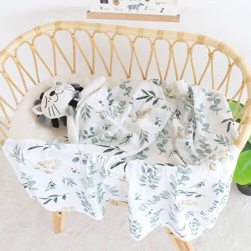 Four-layer bamboo cotton gauze baby blanket, thin quilt blanket, muslin baby blanket, newborn baby blanket, swaddle blanket