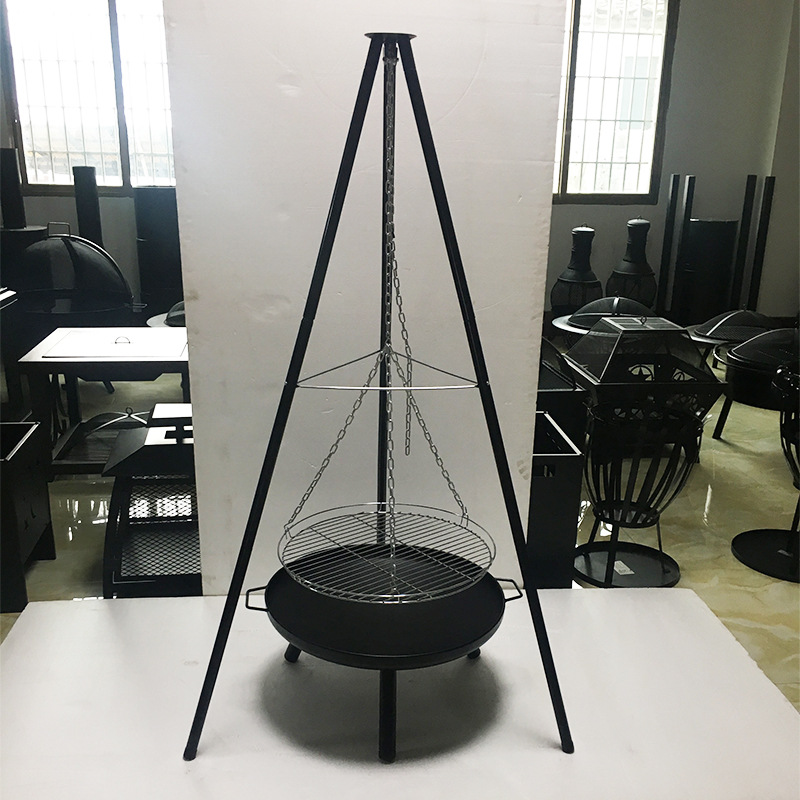 Estufa de Leña de 24 Pulgadas con Cadena para Colgar, para Acampar al Aire Libre, Jardín, Calefactor de Leña y Carbón, Parrilla para Barbacoa al Aire Libre, Venta al Por Mayor del Fabricante