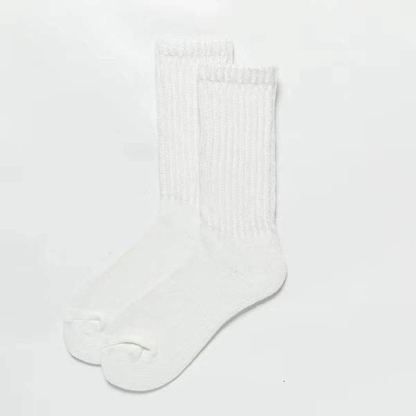 Solid color pile socks (white)