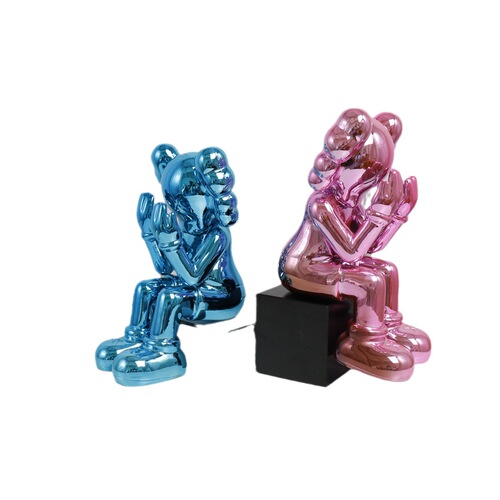 Violent Bear Sculpture Accent for Hotel Model Room Living Room TV Stand Side Floor Cartoon Figure Soft Decorative Item