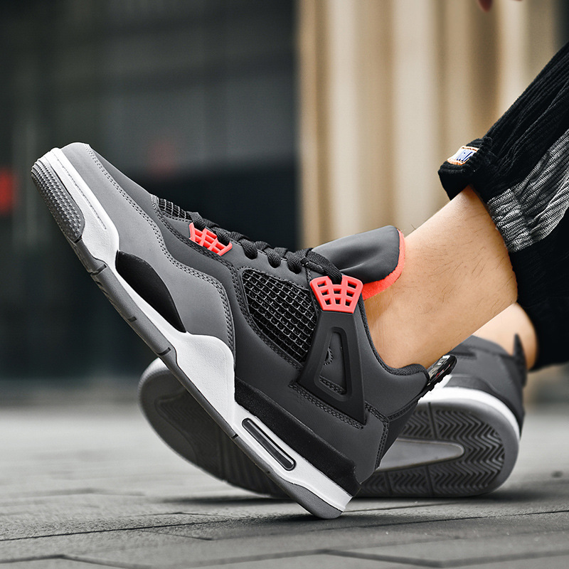 Youth Sports and Leisure Basketball Shoes Spring and Autumn New Korean Style Trendy Student Thick-Soled Sneakers Outdoor Running Men's Shoes