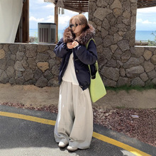 牛角扣派克服棉服女2025新款冬季毛领加绒棉衣美式工装棉袄厚外套