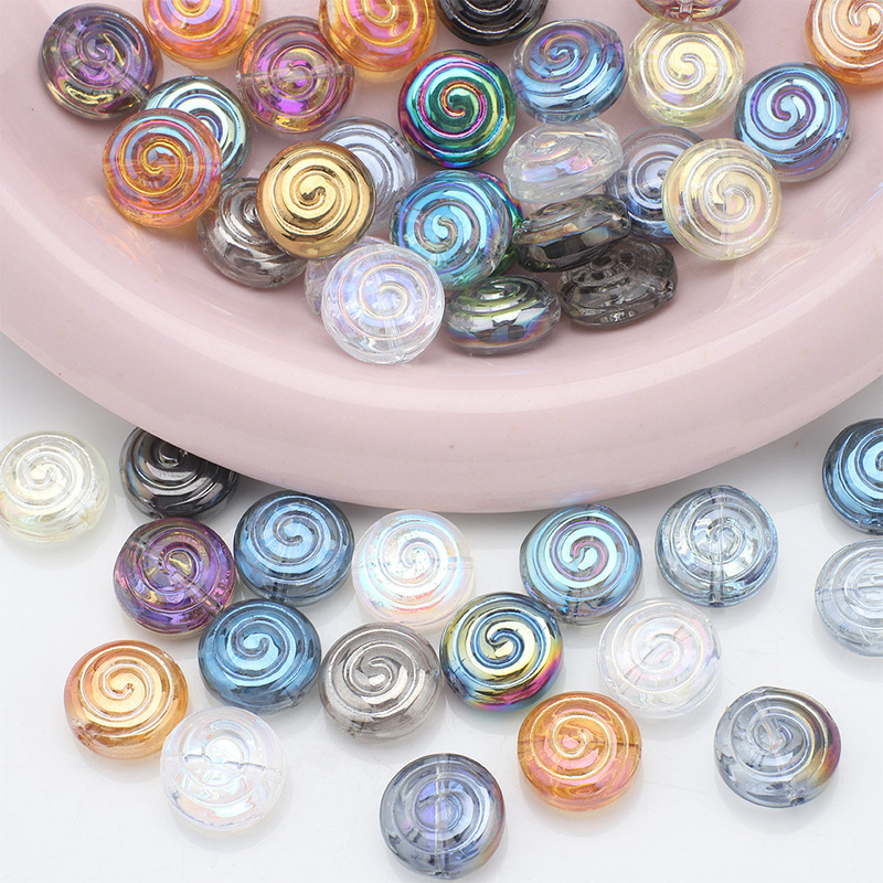 Lollipop Vortex Circle Phantom Pendant 12MM Glass Beads DIY Jewelry Accessories Earrings Necklace Bracelet Accessories