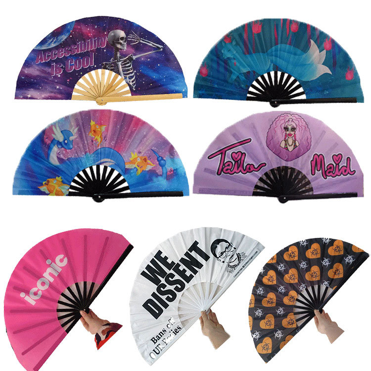 Ventilador nocturno Bungee de fiesta 33cm gran tamaño ventilador plegable ventilador de sonido ventilador kung fu impresión personalizada