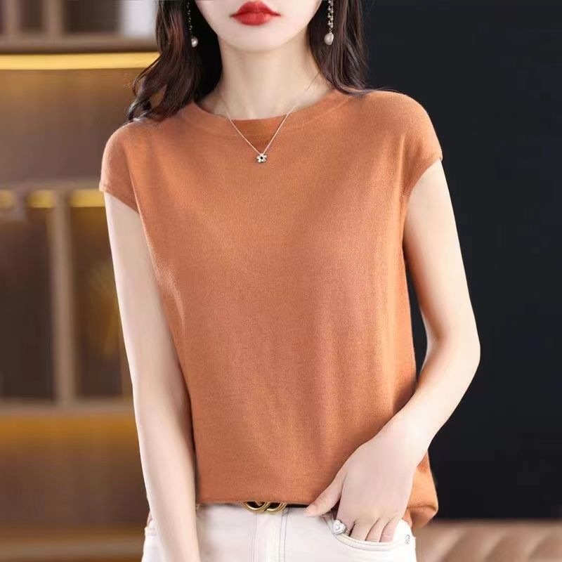 Áo thun nữ tay ngắn cổ tròn chất liệu ice silk mát lạnh, form rộng thoải mái — B5-05=giá trị thông số Kd, (cài 2), màu đen, màu sắc, Gạch đỏ chi tiết 2