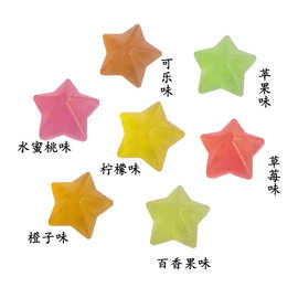 琥珀糖五角星款网红外薄脆软糖硬糖外酥里脆抖音声控琥珀糖批发